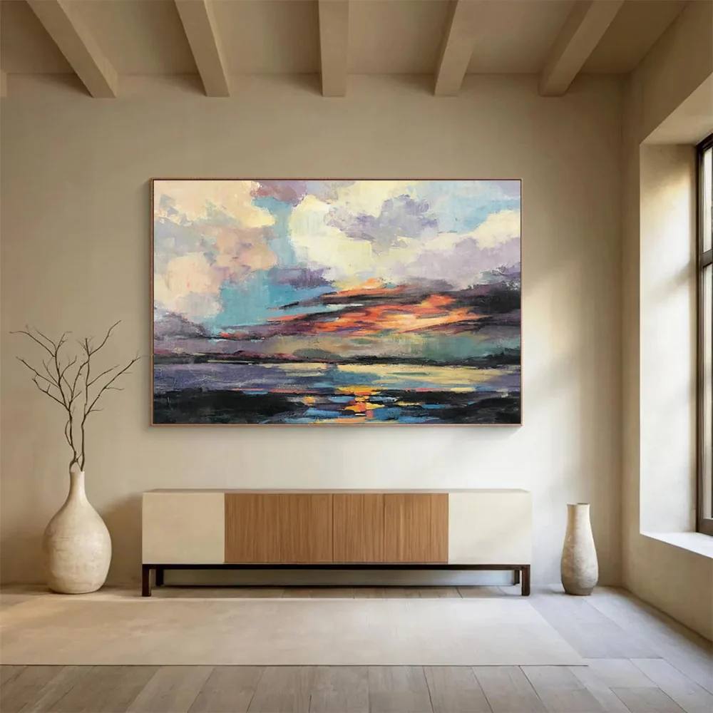 Room Hand-painted Living Veranda Beach Abstract Artwork WBCX2